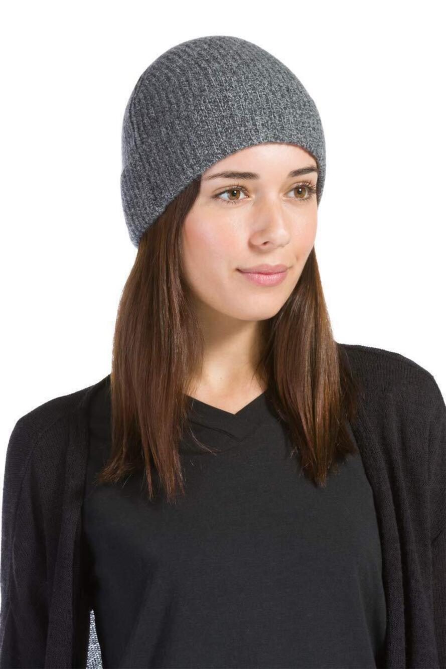 3530 100% Cashmere Cuffed Beanie Heather Gray